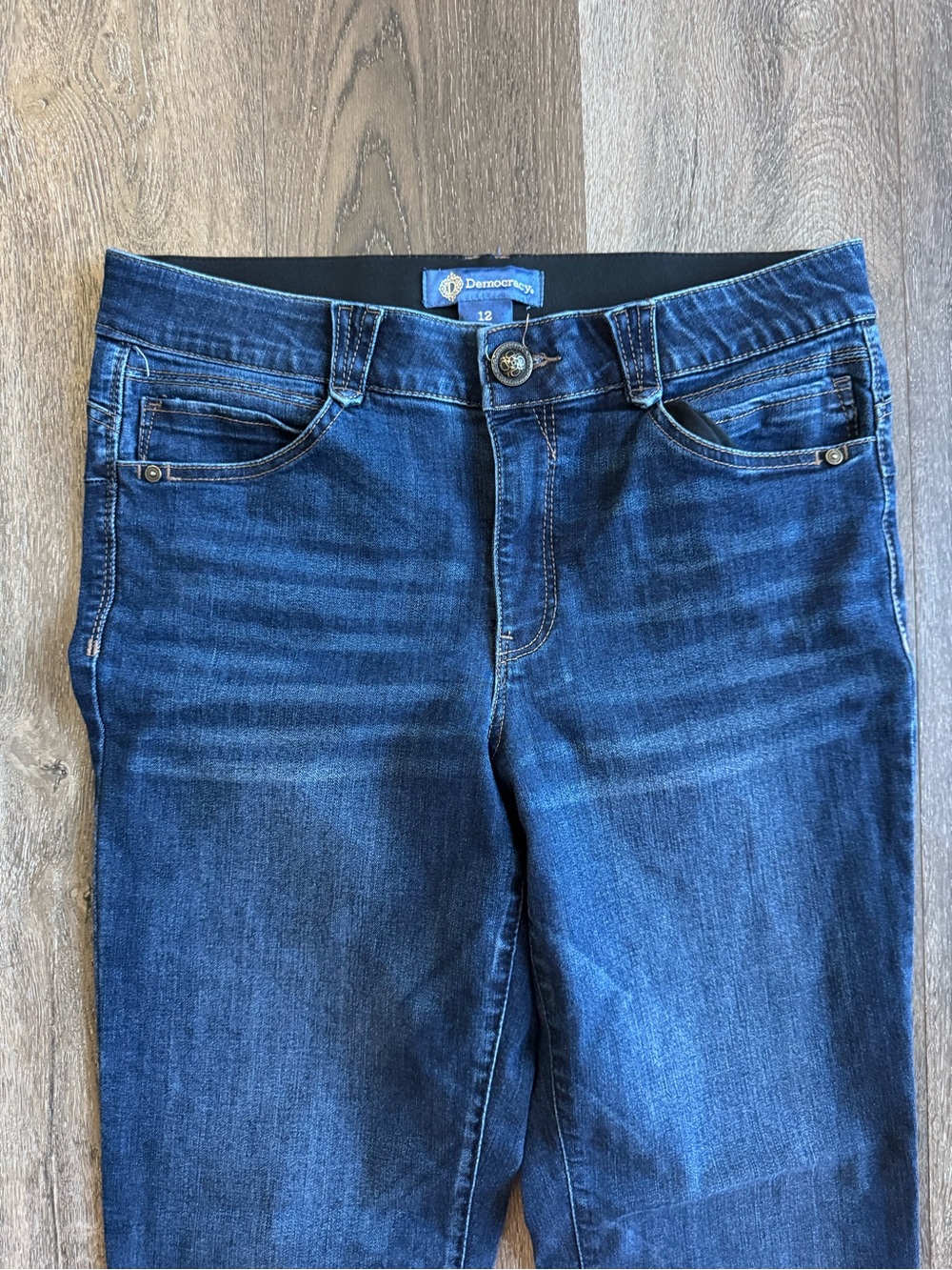 Democracy Dark Blue Straight Leg Jeans Women’s Size 12 - Picture 3 of 7